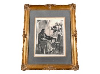 1896 Charpentier-Bosio Photogravure 'A Stolen Kiss' In Gilt Frame