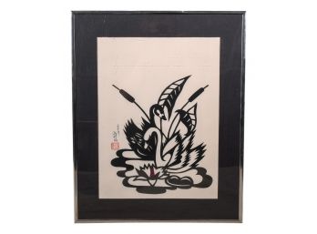 Vintage Japanase Framed Woodblock Print