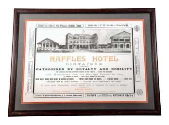 Vintage Original Advertisement Of The Raffles Hotel Singapore