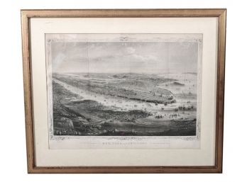 Antique Comprehensive Bird's-eye View Of Manhattan Island 1868 Print 'New York And Environs'