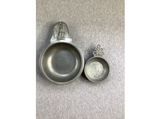 Pewter Handled Bowls Pair Of 2