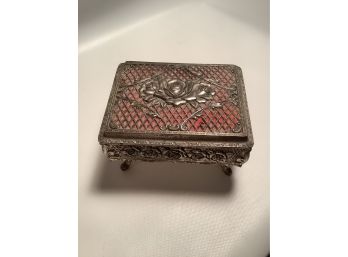 Claw Footed Red Lined Jewelry Box