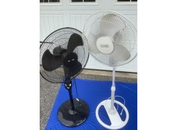 Black And White Standing Floor Fans