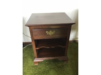 Hitchcock End Table With Top Drawer And Shelf