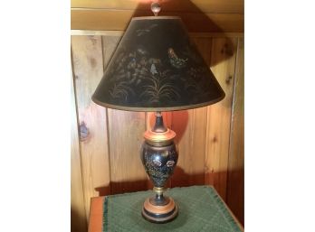 Black Butterfly And Floral Designed Table Lamp Hand Made In Vietnam