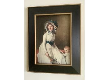 Art Of A Women And A Toddler In A Black Frame