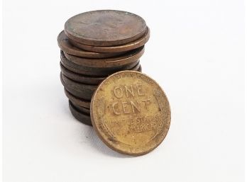 Sixteen Vintage US Wheat Back Pennies (1919,1930, 40's & 50's)