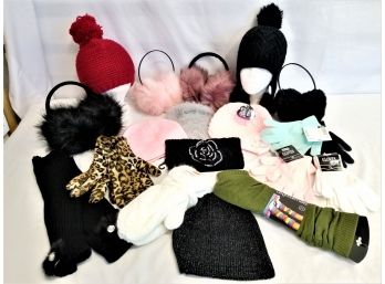 Large Winter Accessories Lot Of  Hats, Gloves, Ear Muffs And More One Size NEW
