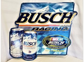 RARE Vintage Busch Beer Racing Sign NASCAR Busch Series  Metal/tin 2001
