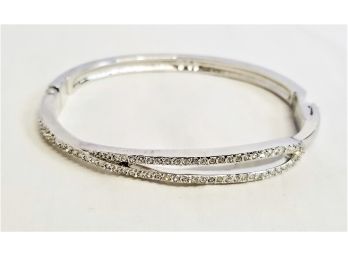 Swarovski Crystal Pave Double Bangle Bracelet