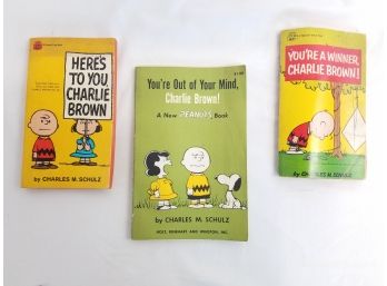 Three Vintage Charles M. Schulz Charlie Brown Childrens Books