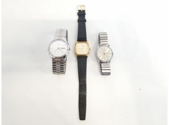 Three Vintage Time & Citizen Men's Wrist Watches