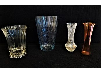 Four Beautiful Vintage Glass Vases