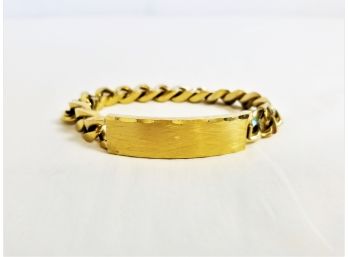Men's Gold Tone ID Radius Cut Bracelet With Faceted By Speidel USA