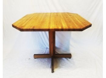 Mid Century Butcher Block Top Dining Table