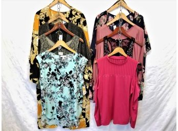 Beautiful Selection Of Eight Women's Long And Short Sleeve Tops Medium To 3XL NEW