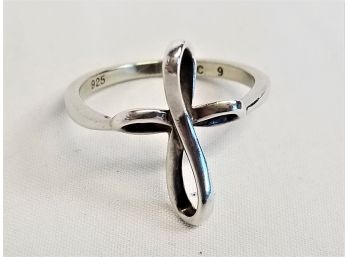 Vintage 925 Sterling Silver Cross Ring Size 11