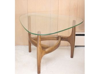 Mid-Century Adrian Pearsall Sculptural Walnut Triangular End Table