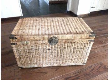 A Large Wicker Asian Chest - Storage Or As A Coffee Table