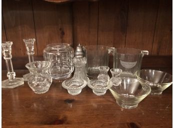 Crystal & Cut Glass Collection - Candlesticks, Ice Buckets, Small Vases, Bowls PLUS