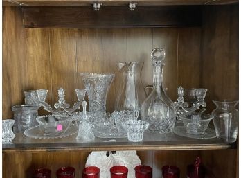 LARGE VINTAGE CLEAR GLASS LOT