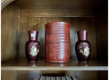 KOREAN VASES AND CHINESE LUNCHBOX