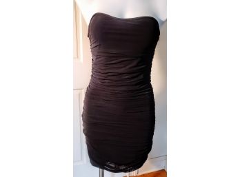 Ayres Slinky Shirred Black Dress Size 40