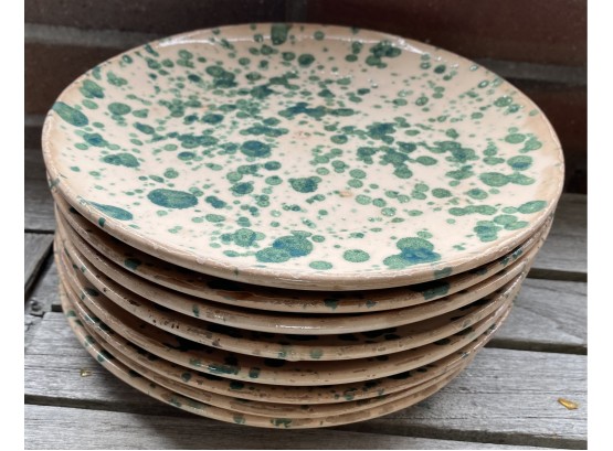 Eight Vintage Splatter-ware Plates