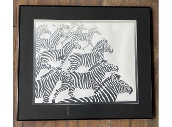 Zebra Lithograph Signed, Numbered, And Dated