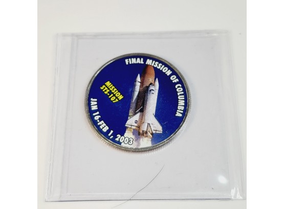 2014 Kennedy Half Dollar Colorized Coin  Mission STS-107 Final Mission Of Columbia