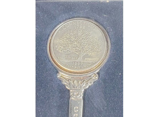 1999 CONNECTICUT State Quarter Spoon In Original U.S.Mint Box