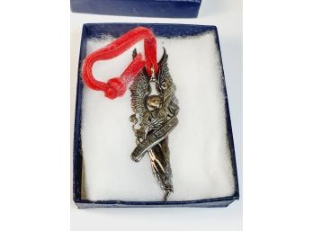 Vintage Sterling Silver Angel Pendant/ Ornament From Historical Society