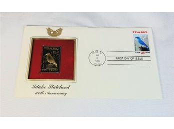 Idaho Statehood Gold Replica Stamp 100th Anniversary Of Idaho Statehood Postmarked Envelope