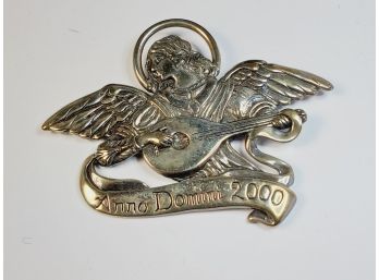 United States Historical Society Sterling Silver Angel W/mandolin Pendant / Ornament