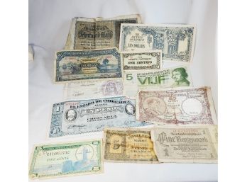 11 Vintage Assorted Foreign Bills