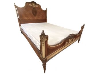 Antique Louis XV Style Satin Wood Full Size Bed