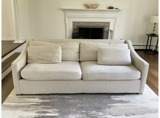 Restoration Hardware Belgian Classic Slope Arm Upholstered Two- Seat- Cushion Sofa In Sand