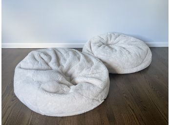 Pottery Barn Kids Faux- Fur Anywhere Beanbags- Set Of 2