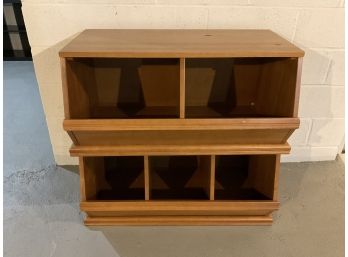 2-piece Stackable Wooden Bin Unit Organizer