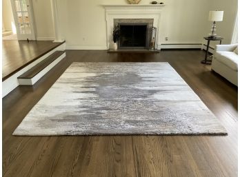 Crate & Barrel Hand Tufted Birch Neutral Wool- Blend Abstract Rug 8 X 10 ( Retail $1,299 )