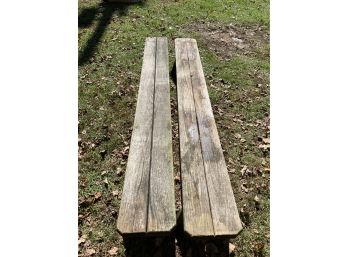 Two Wooden Outdoor Benches