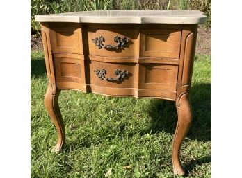 Very Nice Marble 2 Drawer Side Table Good Condition