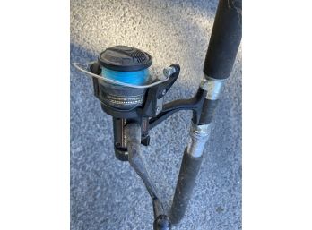 One Black Reel And Blue Line Fishing Rod