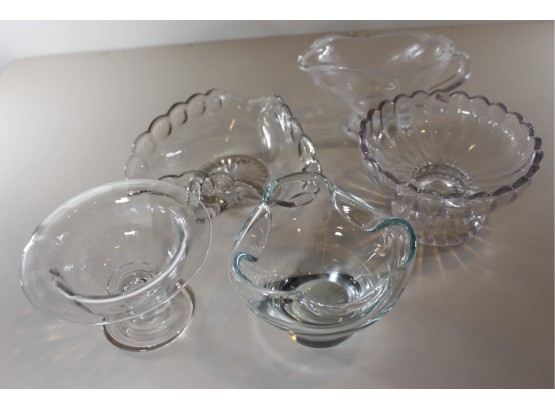 5 Crystal Serving Dishes