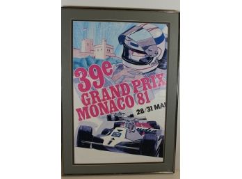 Original 1981 Monaco GP Poster