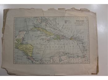 Maps Of Cuba And The West Indies Showing Steamer Mail Routes