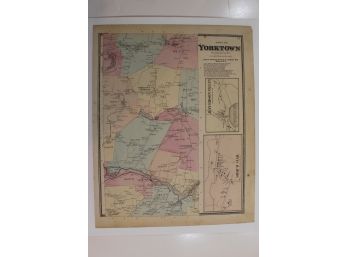1867 Beers Map Of Yorktown NY - Linen Backed