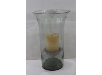 Large Glass Candle Holder