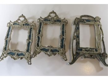 3 Antique Metal Frames With Stands