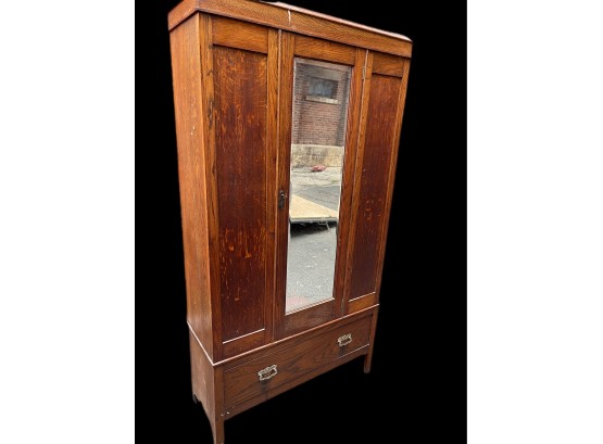 CWS Cabinet Works Antique Oak 3 Piece Armoire With Key